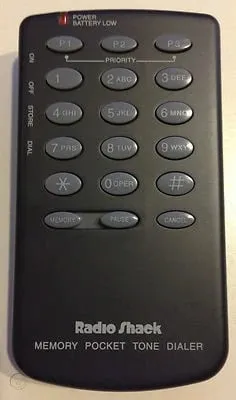 Red Box: Radio Shack Memory Pocket Tone Dialer, modificado para emular sinais de moeda