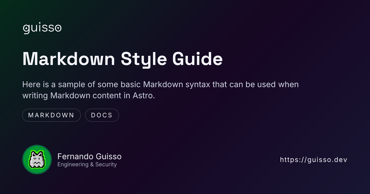 Markdown Style Guide